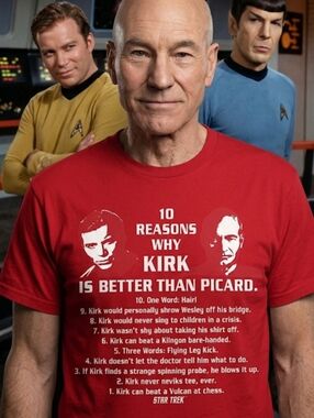 Star Trek Captain Kirk Graphic T-Shirt Rare